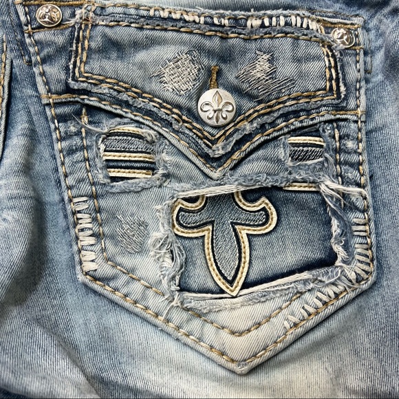 Rock Revival Chester Relaxed Straight Leg Jeans Distressed Size 32 waist - Picture 5 of 16